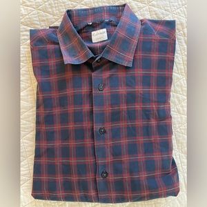 CULTURATA Made in Italy Tailored Fit Woven Check Print Cotton Sport Shirt XXL